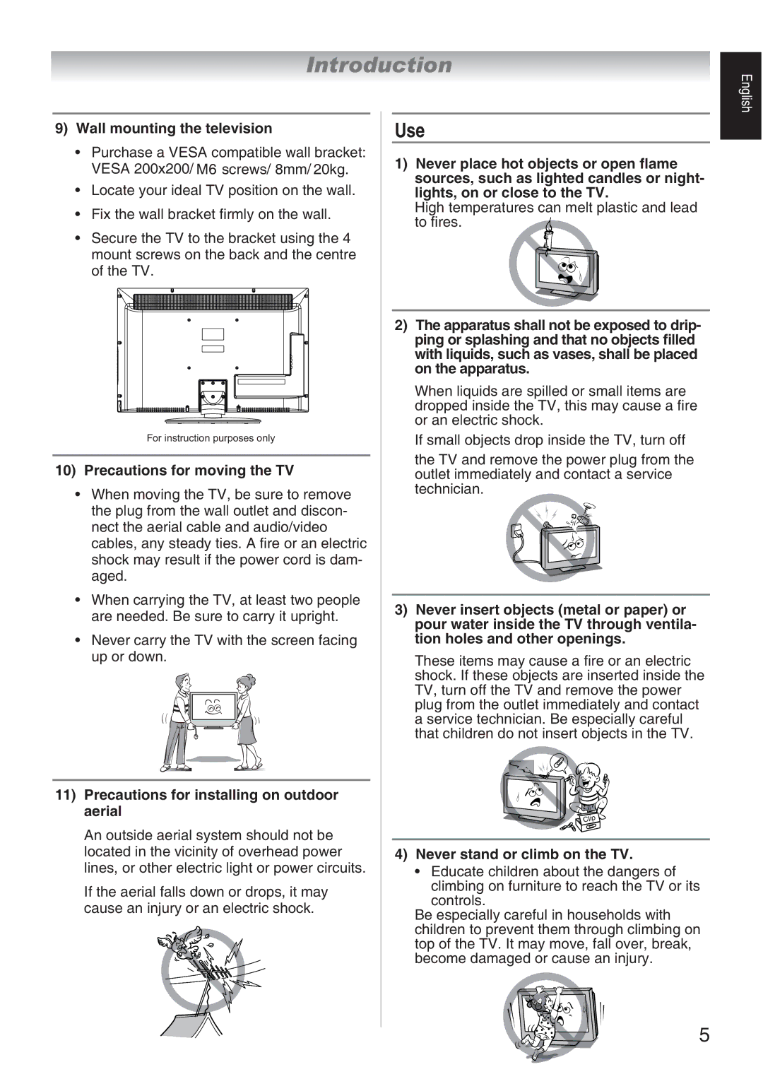 Toshiba 32AV800V, 32AV800E, 32AV800T owner manual Use 