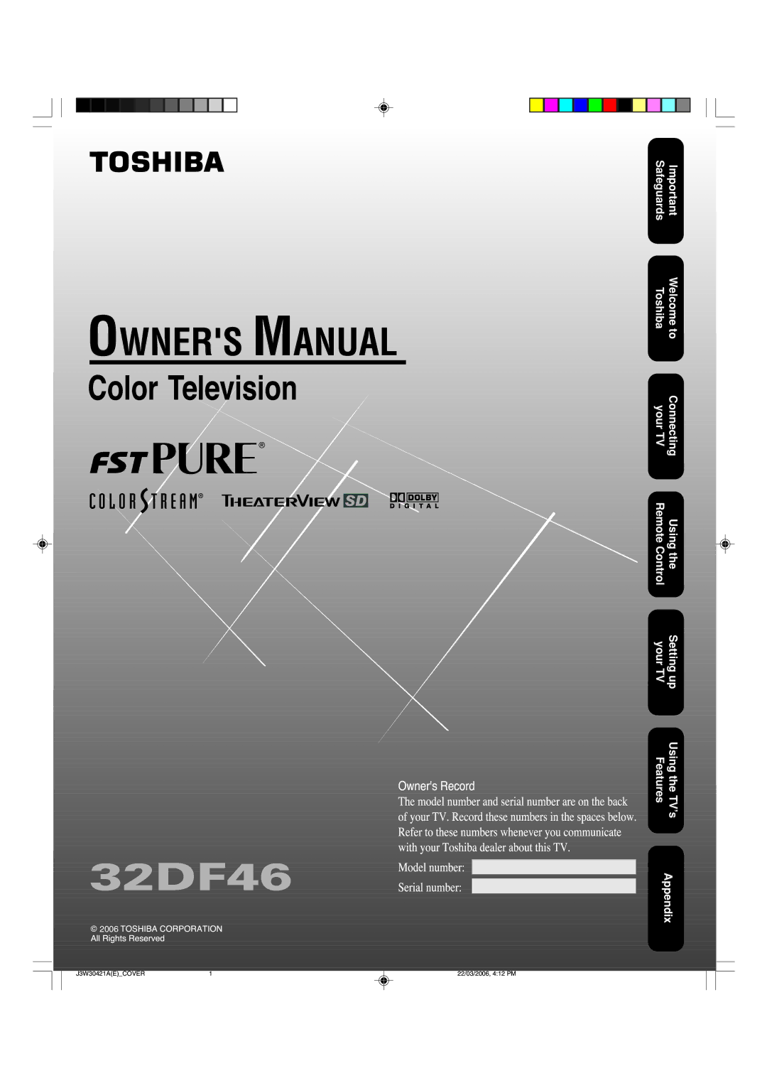 Toshiba 32DF46 appendix 