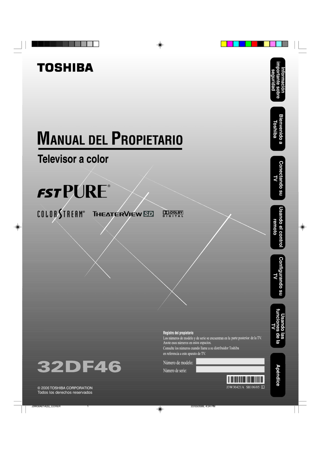 Toshiba 32DF46 appendix Todos los derechos reservados 