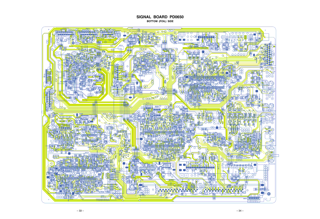 Toshiba 32HFX72 service manual Signal Board PD0650, Bottom Foil Side 