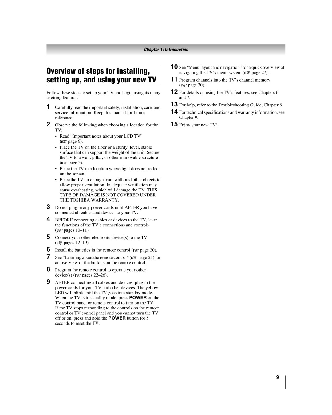 Toshiba 32HL17 manual Introduction 