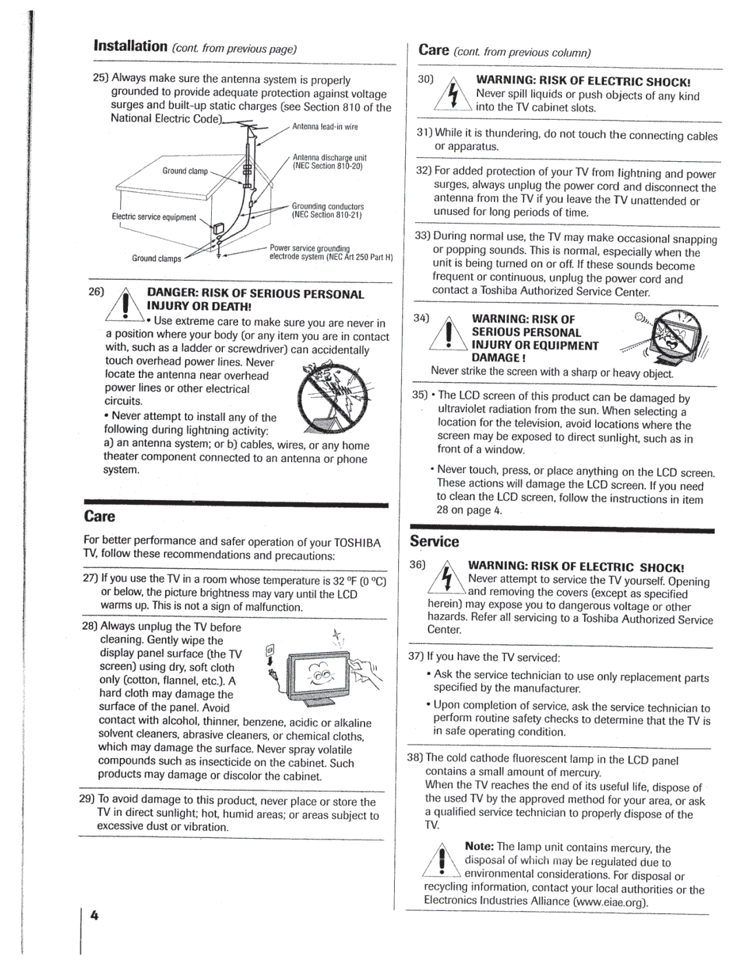 Toshiba 32HL95, 37HL95 manual 