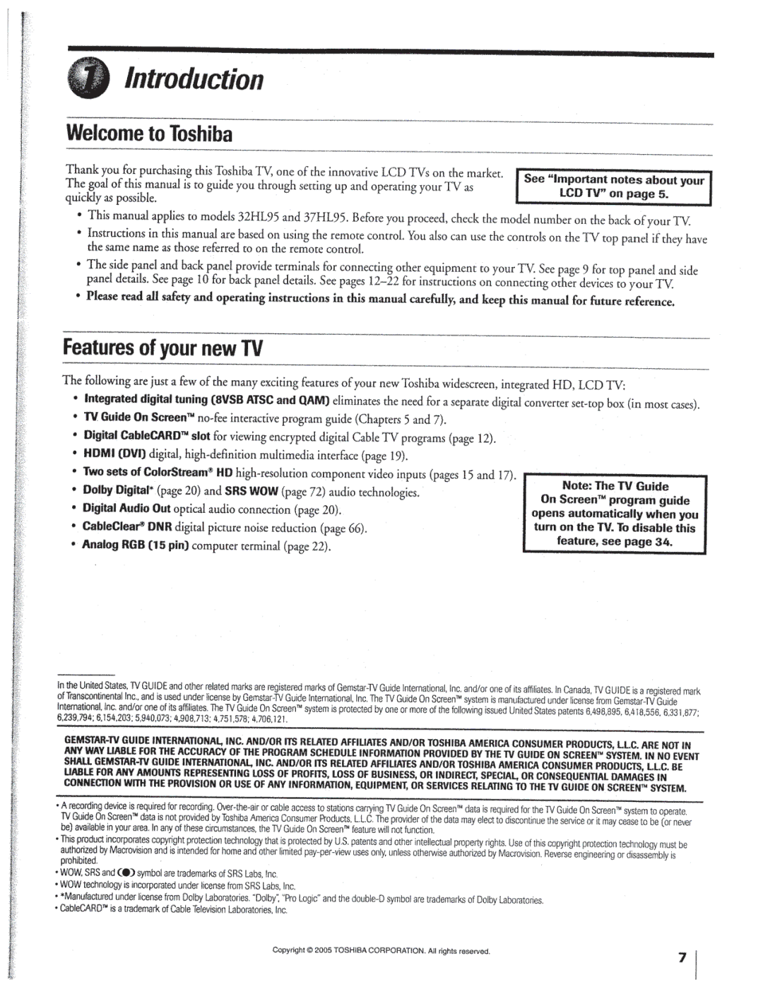 Toshiba 37HL95, 32HL95 manual 