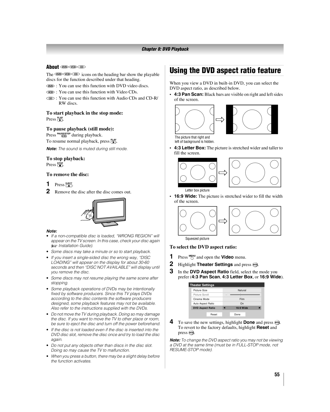 Toshiba 32HLV66 manual About, To start playback in the stop mode, To pause playback still mode, To stop playback 