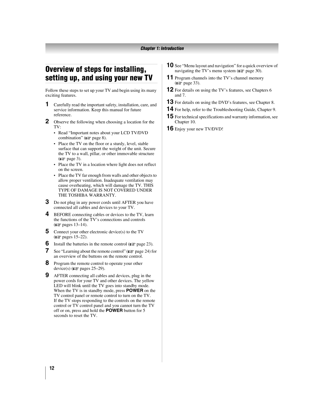 Toshiba 32LV17U, 32LV37U manual Introduction 