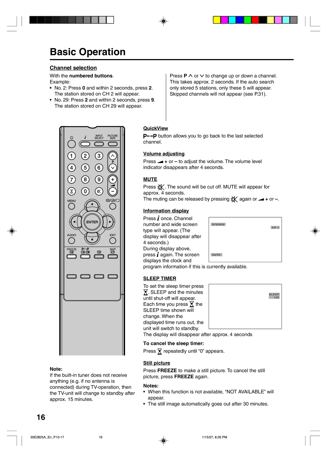 Toshiba 32W300P operating instructions Basic Operation, Channel selection 