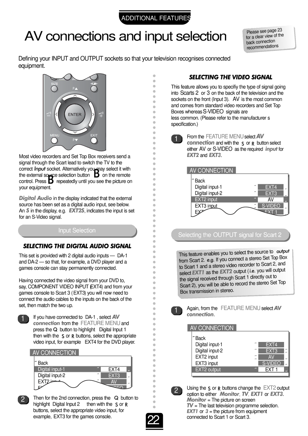 Toshiba 32ZP18P, 36ZP18P owner manual AV connections and input selection, AV Connection 