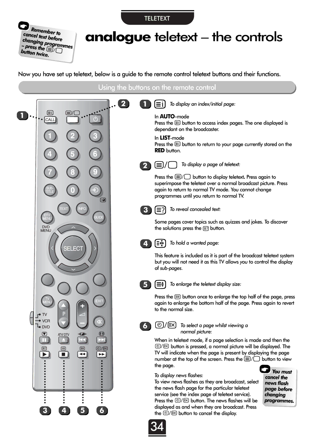 Toshiba 32ZT29B owner manual Analogue teletext the controls, Using the buttons on the remote control, Before 