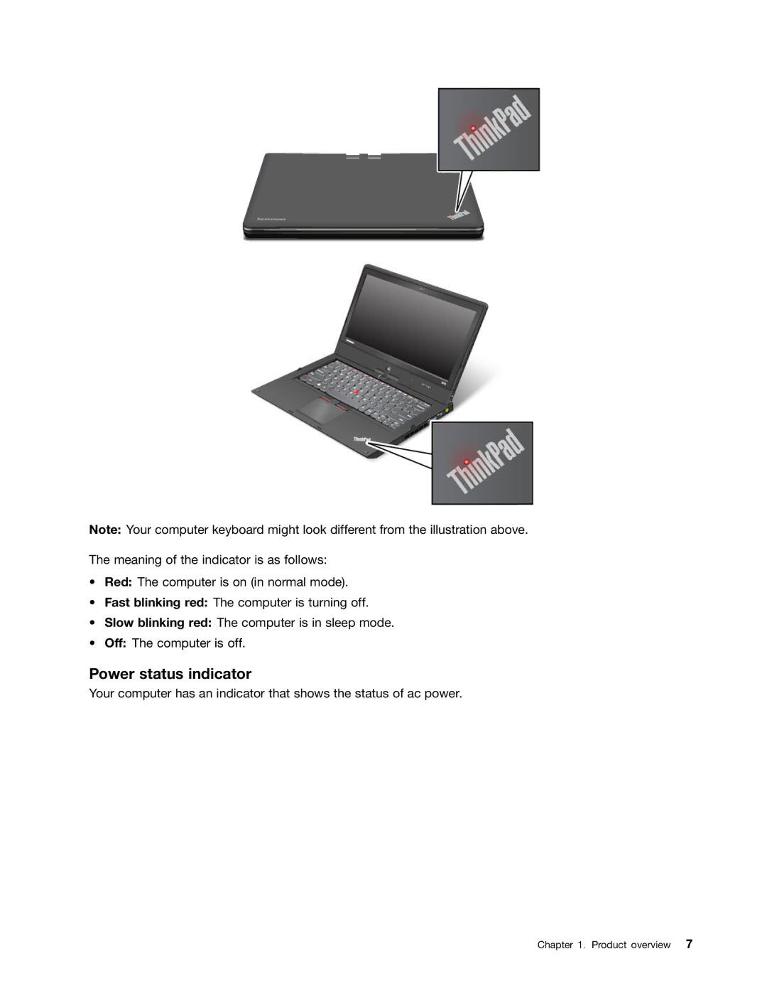 Toshiba 33474HU manual Power status indicator 