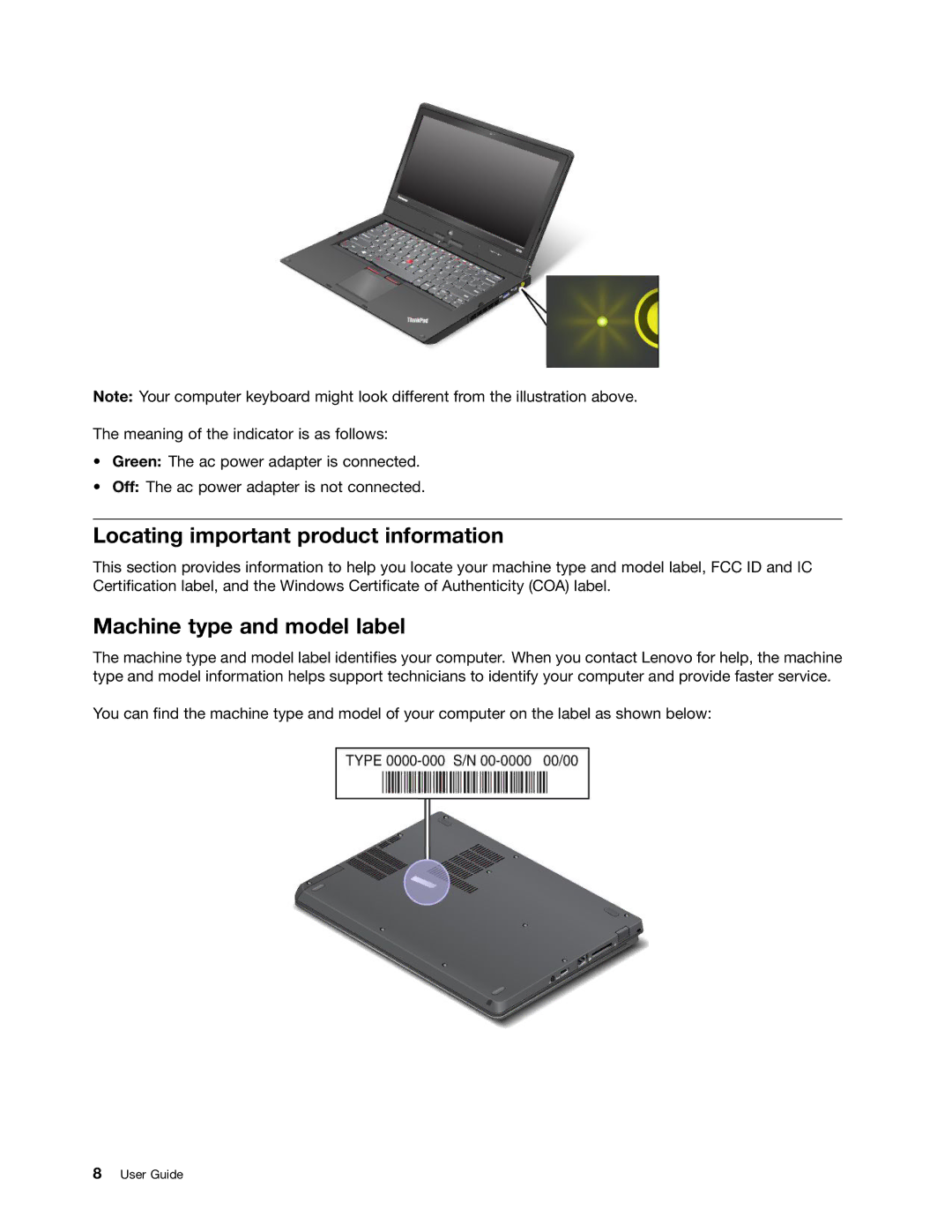 Toshiba 33474HU manual Locating important product information, Machine type and model label 