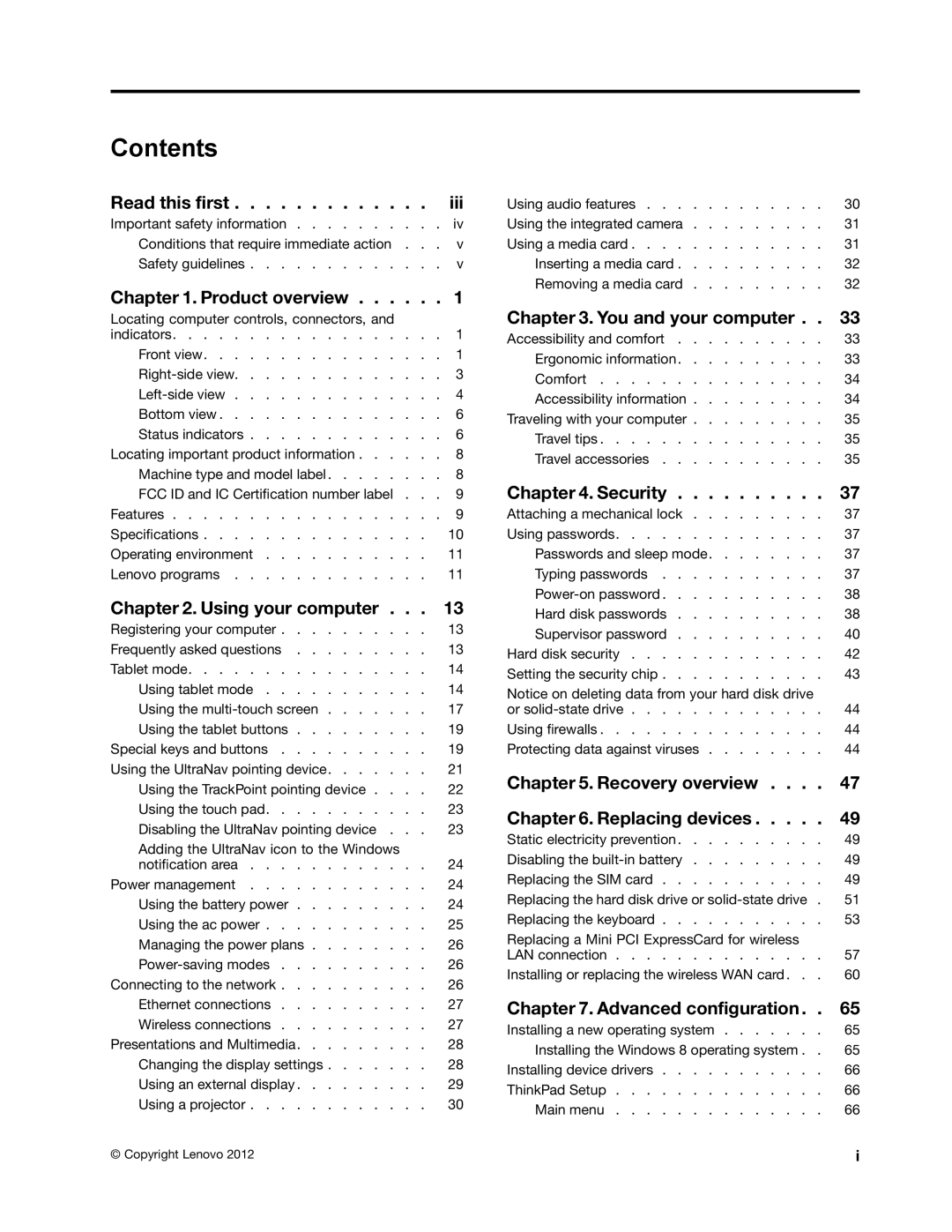 Toshiba 33474HU manual Contents 