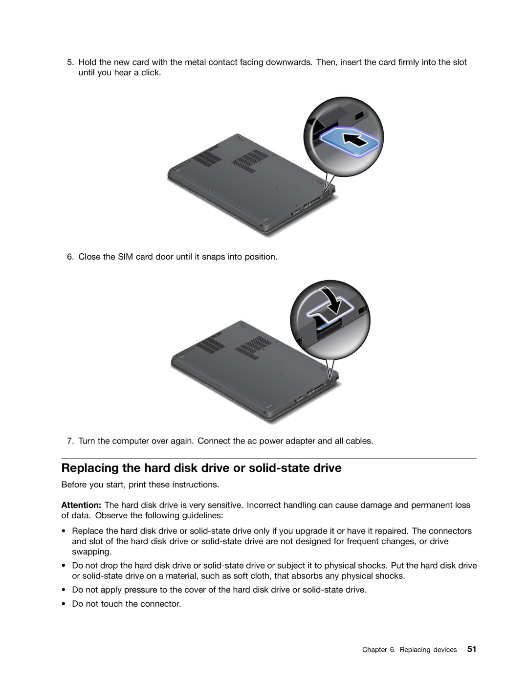 Toshiba 33474HU manual Replacing the hard disk drive or solid-state drive 