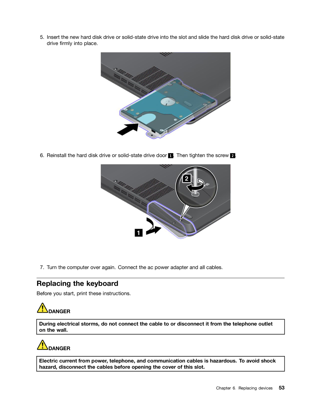 Toshiba 33474HU manual Replacing the keyboard 