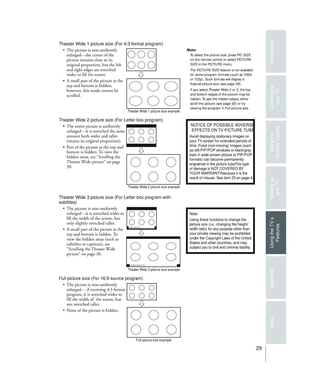 Toshiba 34HF84 owner manual Setting your, Not stretched taller None of the picture is hidden 