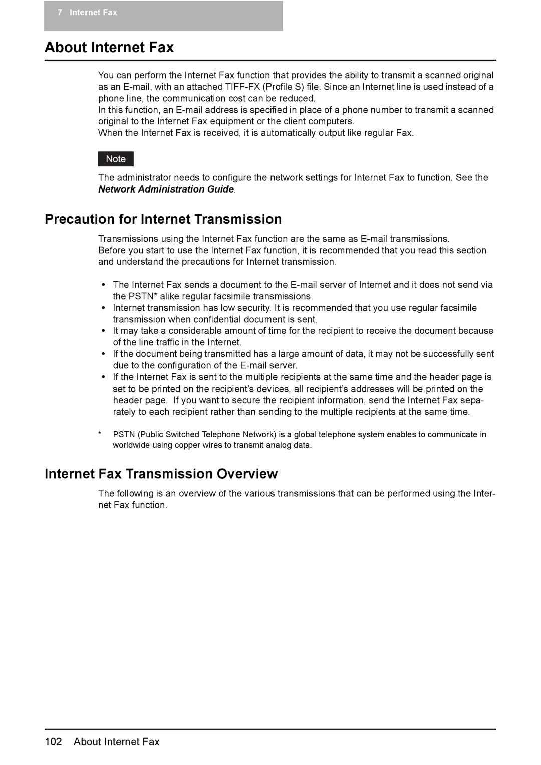 Toshiba 3510C, 3500C, 2500C About Internet Fax, Precaution for Internet Transmission, Internet Fax Transmission Overview 