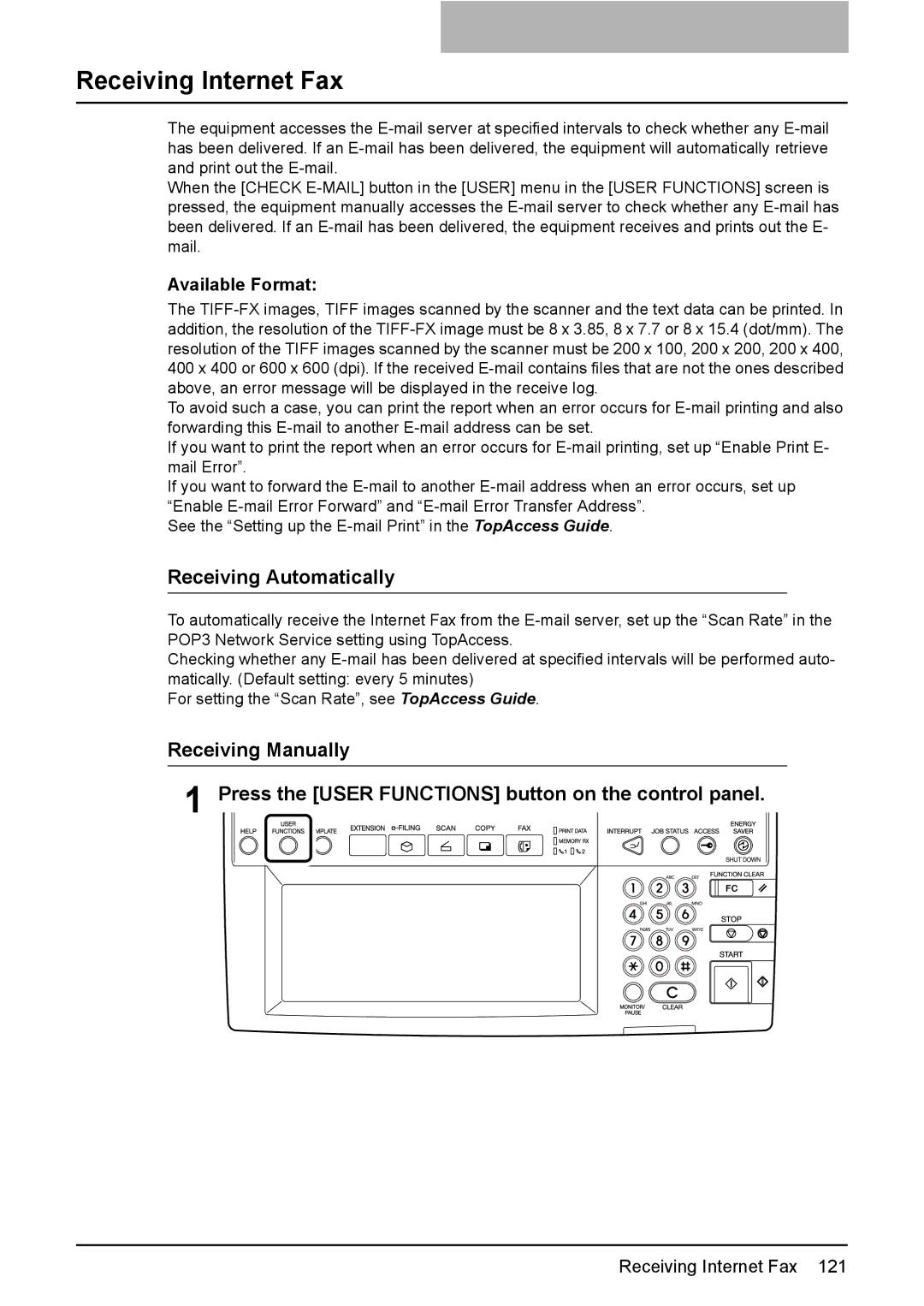 Toshiba 3500C, 2500C, 3510C manual Receiving Internet Fax, Receiving Automatically, Available Format 