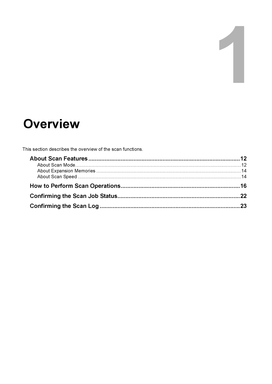 Toshiba 2500C, 3500C, 3510C manual About Scan Features, This section describes the overview of the scan functions 