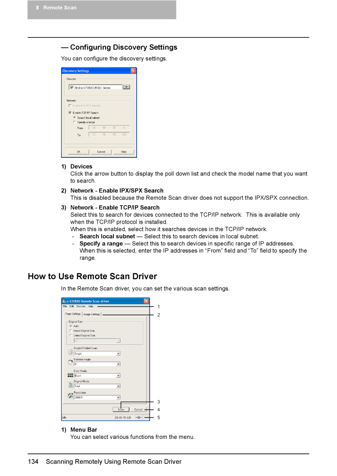 Toshiba 2500C, 3500C, 3510C manual How to Use Remote Scan Driver, Configuring Discovery Settings 