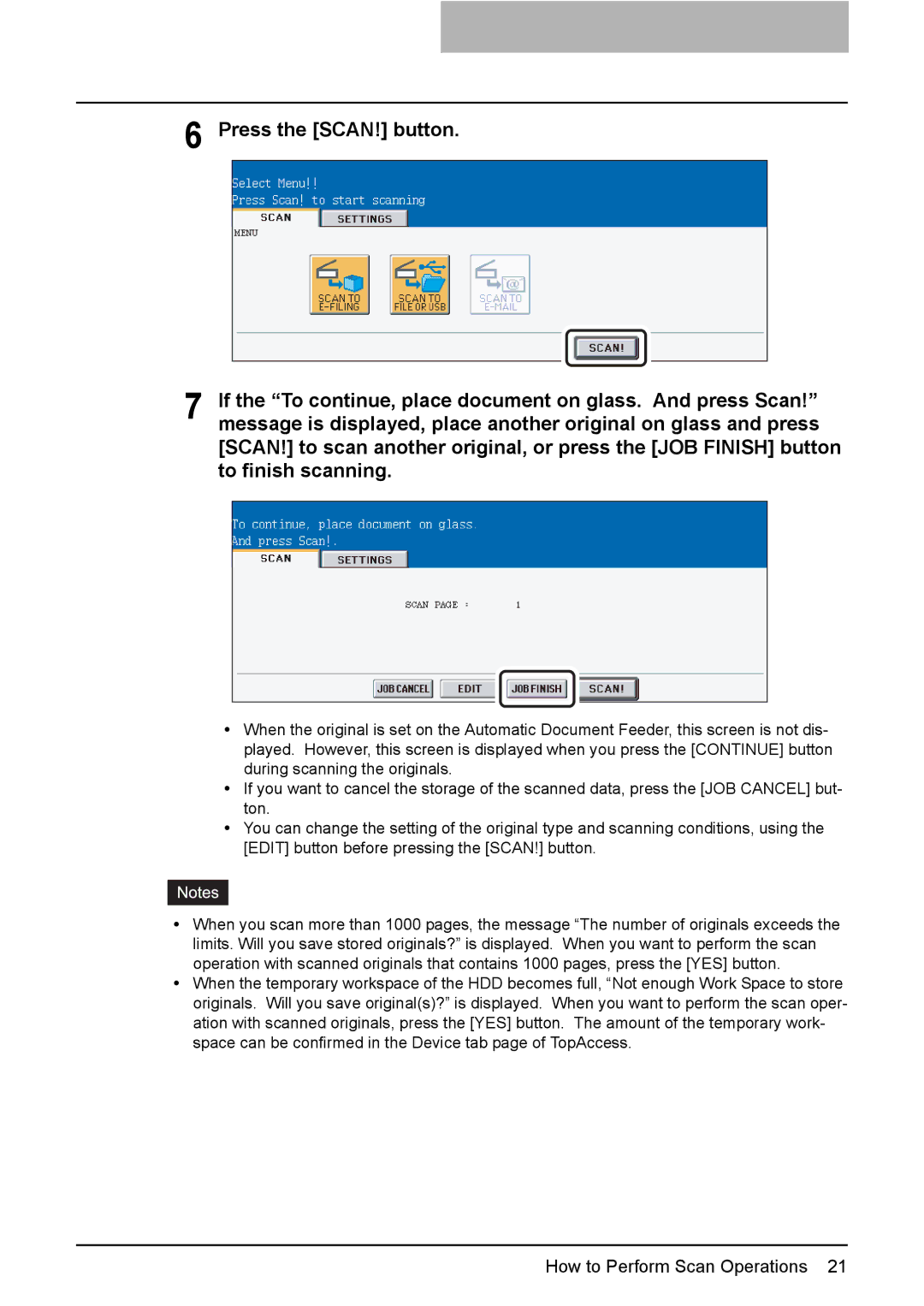 Toshiba 3510C, 3500C, 2500C manual How to Perform Scan Operations 