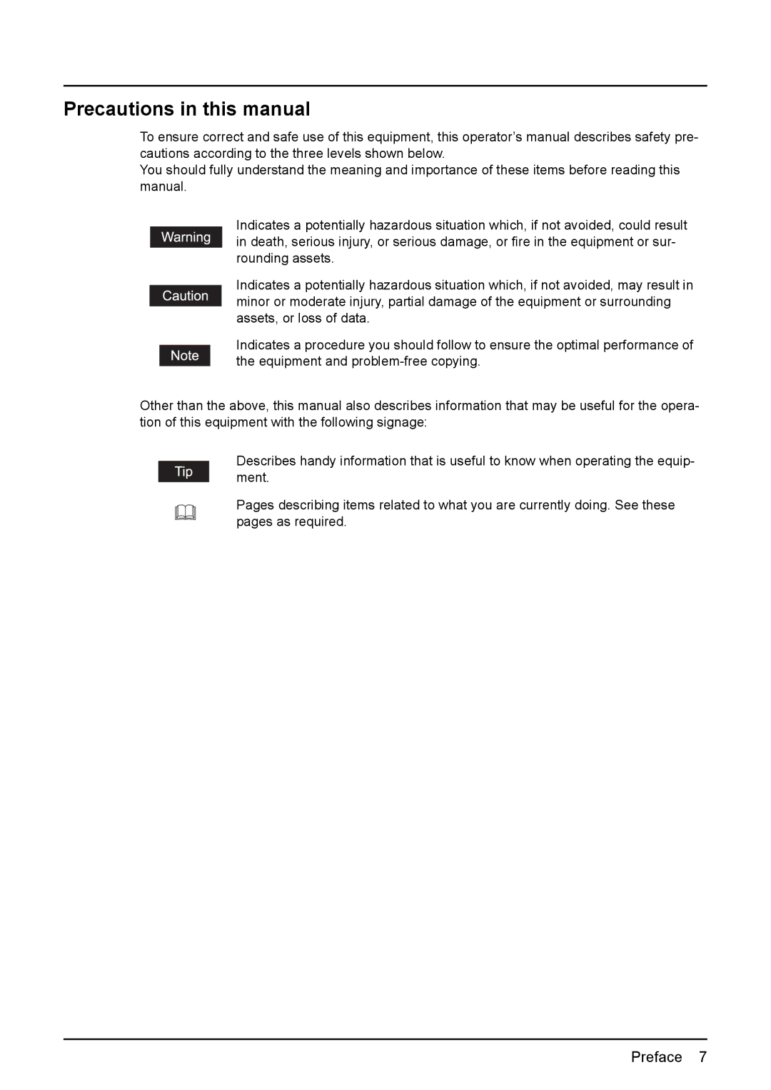 Toshiba 3500C, 2500C, 3510C Precautions in this manual 