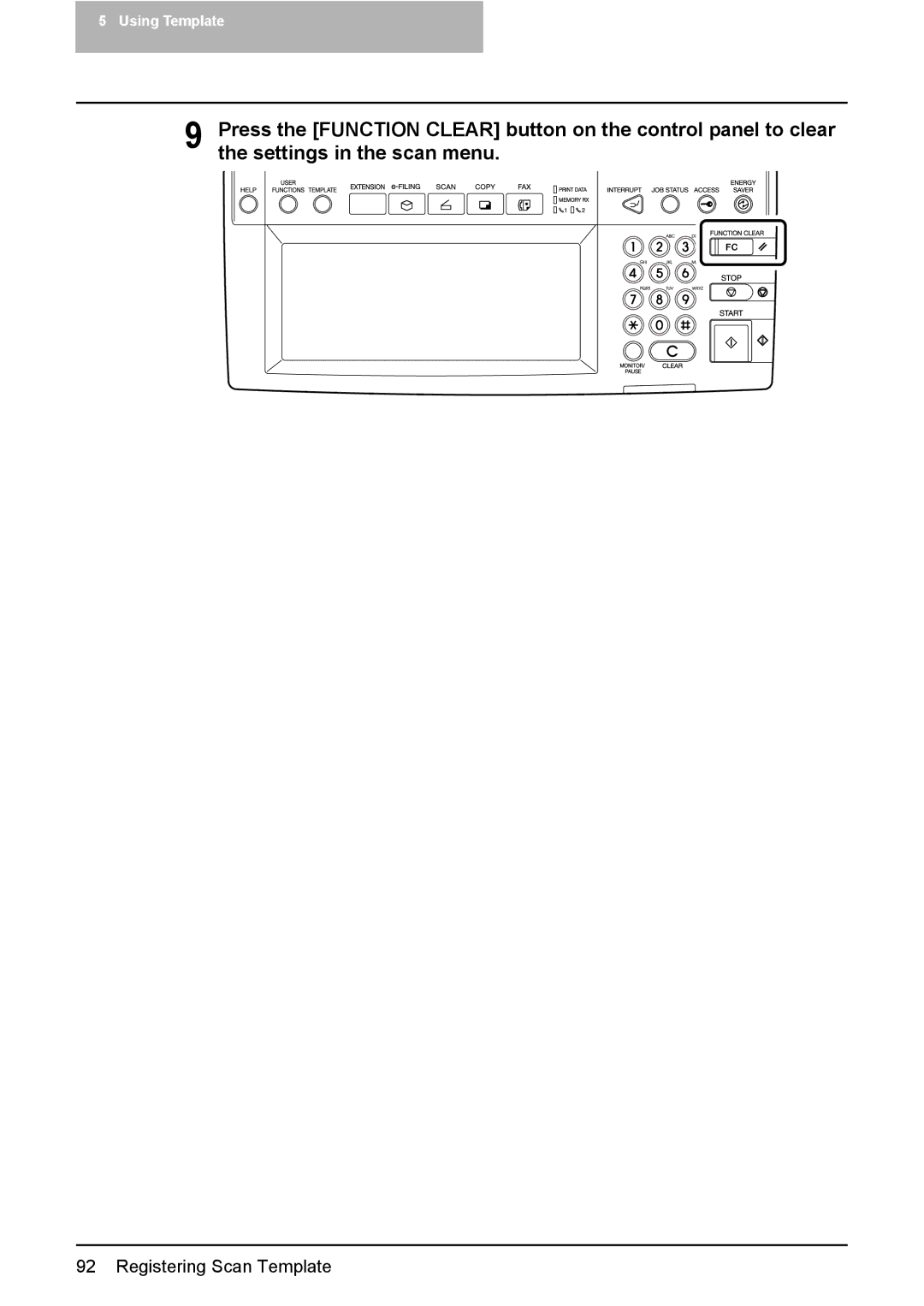 Toshiba 2500C, 3500C, 3510C manual Registering Scan Template 