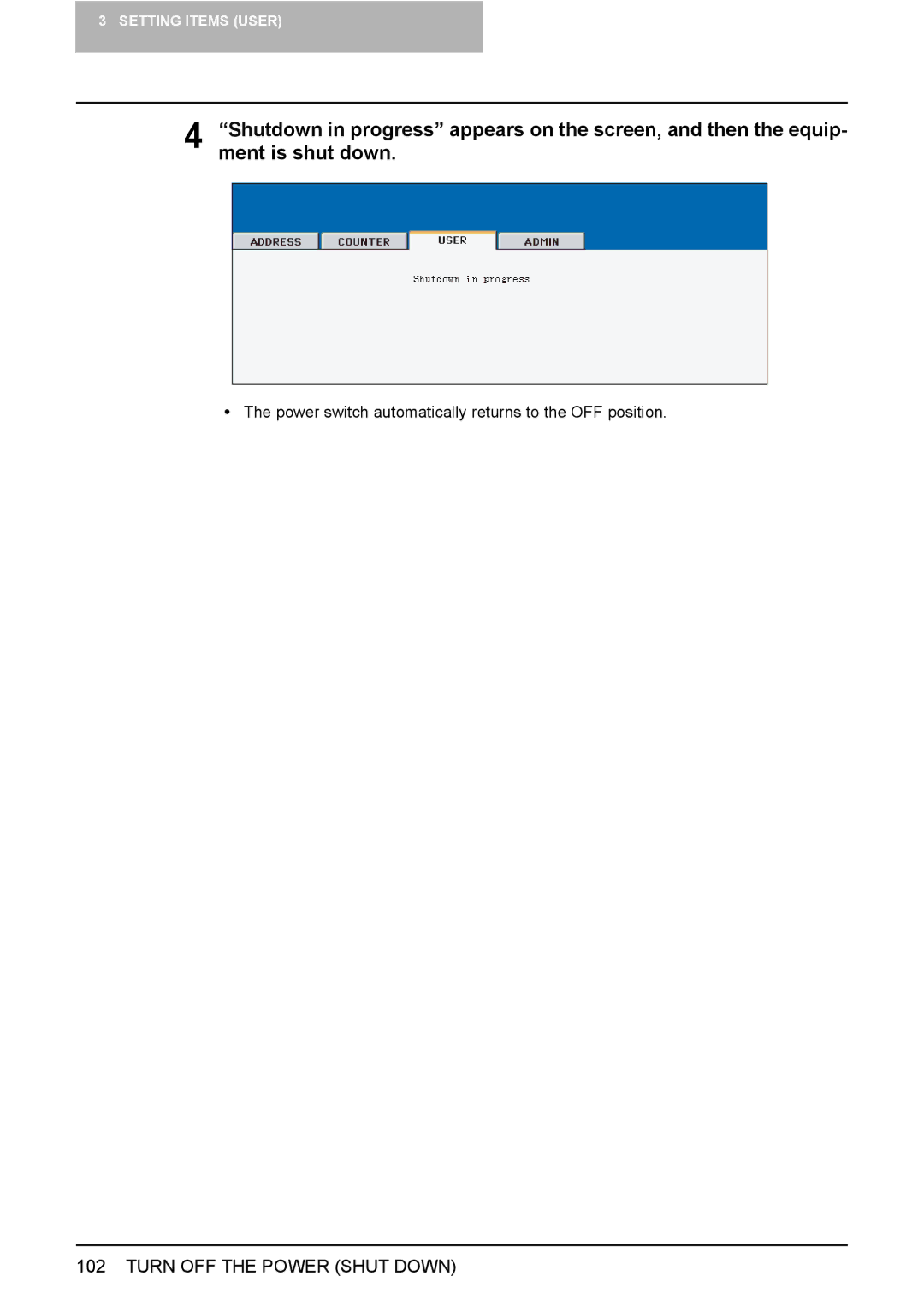 Toshiba 3510C, 3500C, 2500C manual Power switch automatically returns to the OFF position 