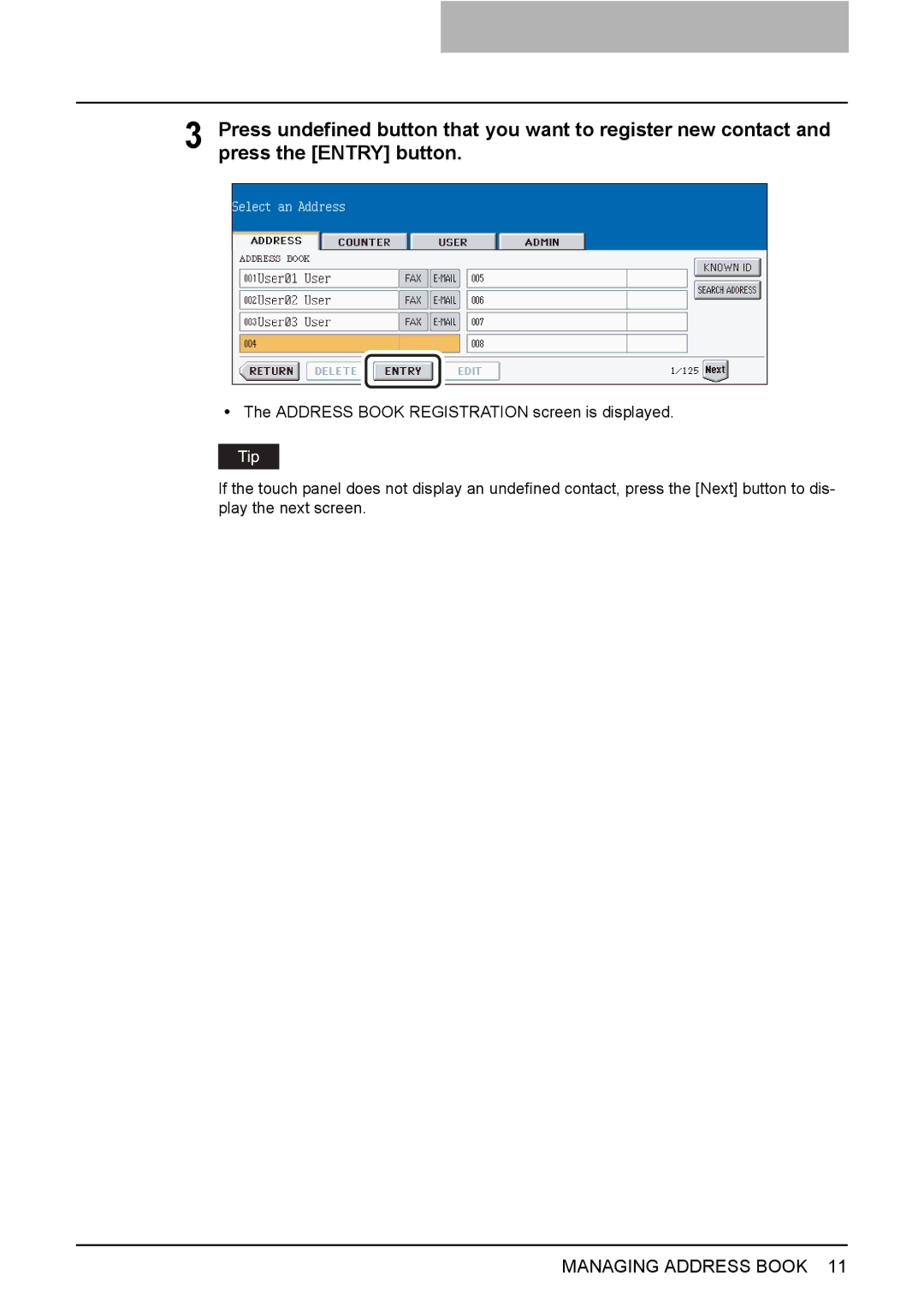 Toshiba 2500C, 3500C, 3510C manual Managing Address Book 