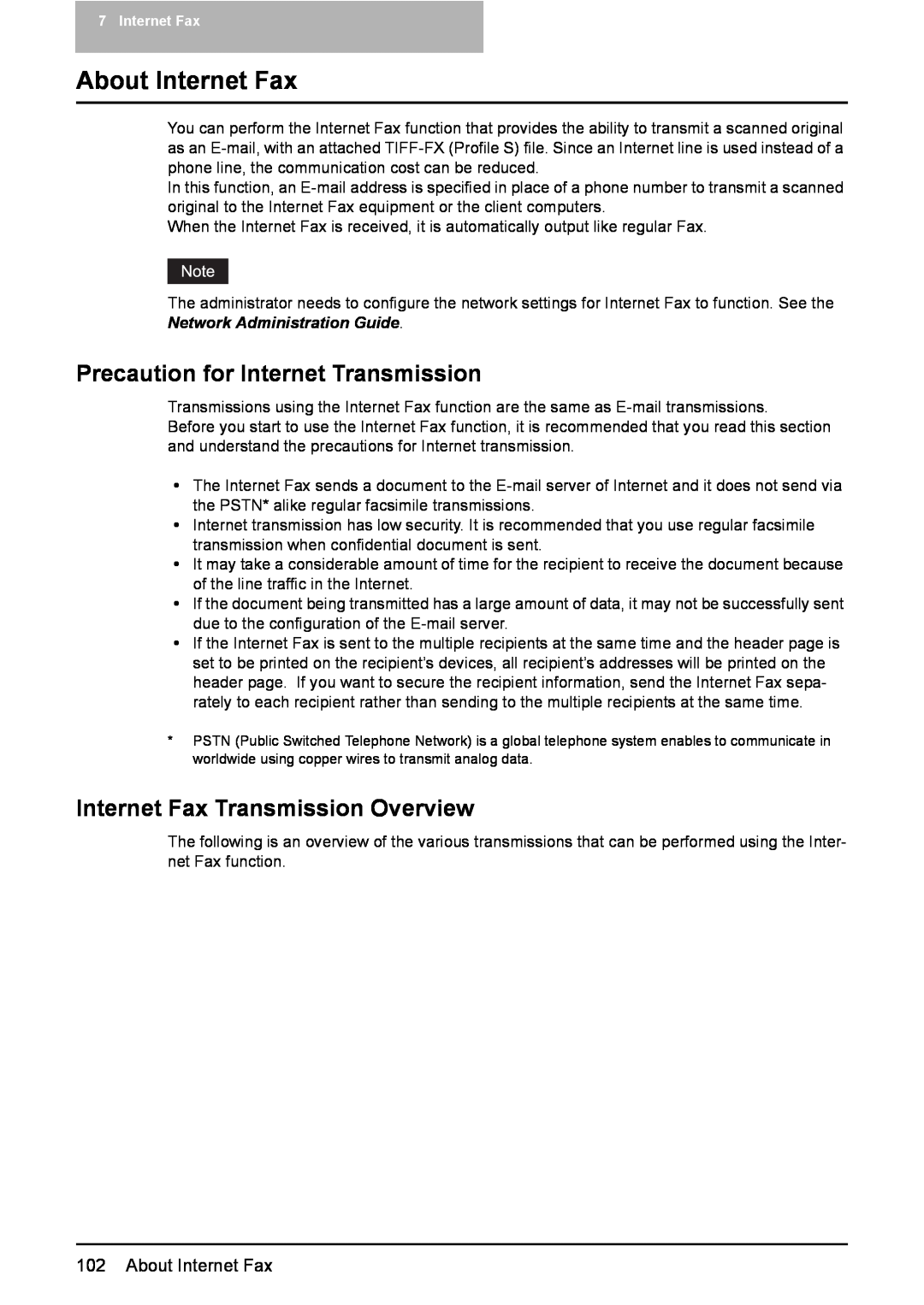 Toshiba 3510C, 3500C, 2500C About Internet Fax, Precaution for Internet Transmission, Internet Fax Transmission Overview 