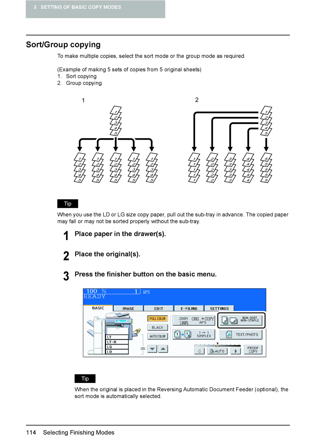 Toshiba 3510C manual Sort/Group copying 