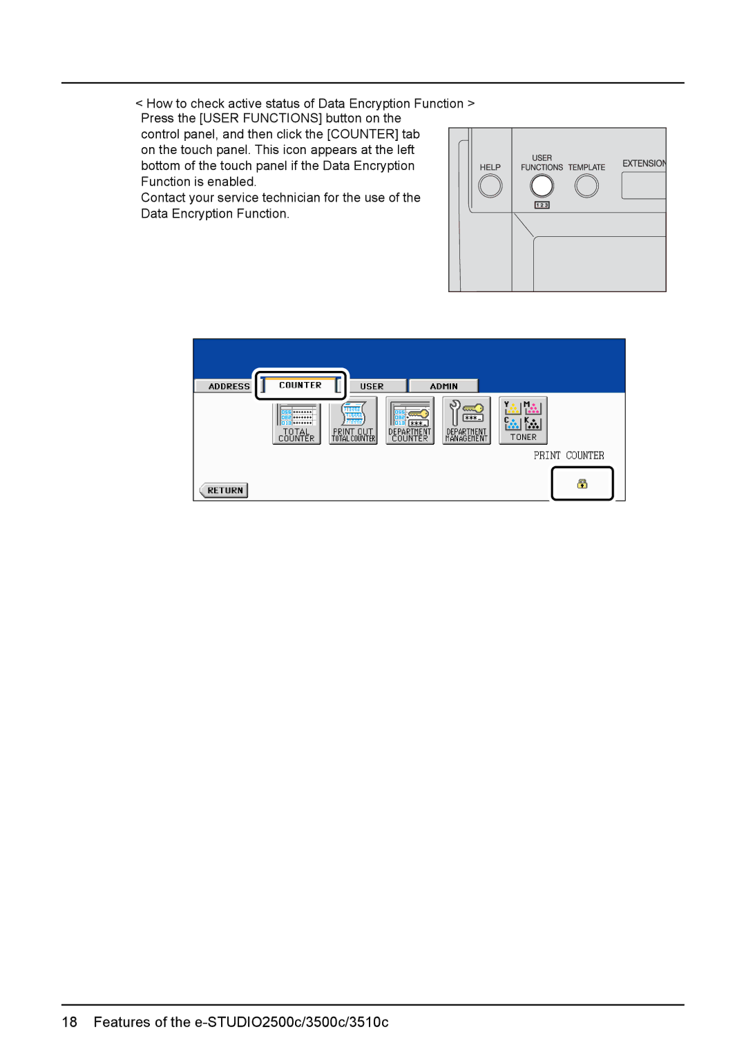 Toshiba 3510C manual Features of the e-STUDIO2500c/3500c/3510c 