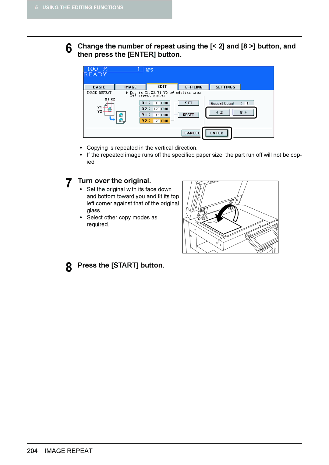 Toshiba 3510C manual Turn over the original, Press the Start button 