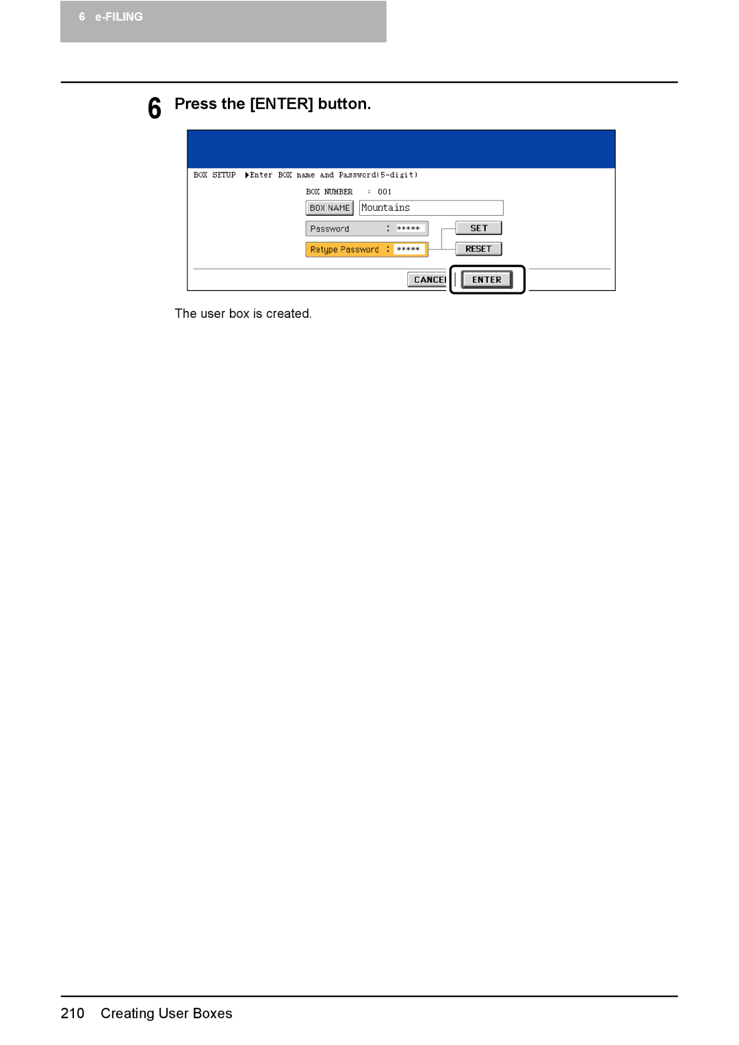 Toshiba 3510C manual User box is created 