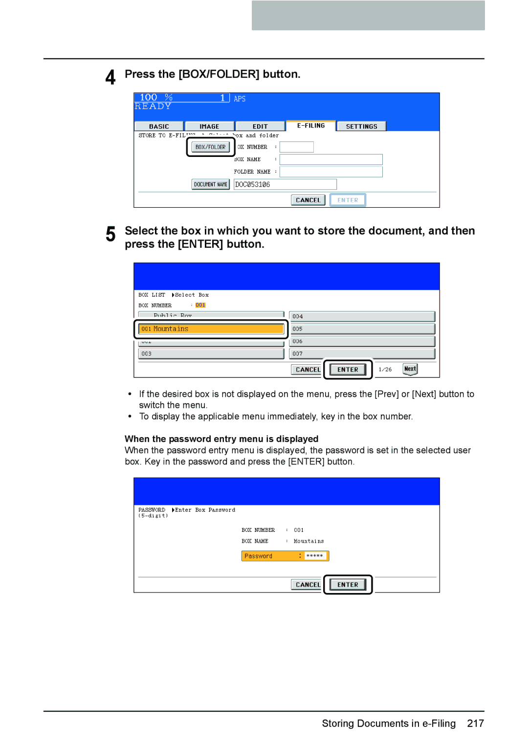 Toshiba 3510C manual When the password entry menu is displayed 