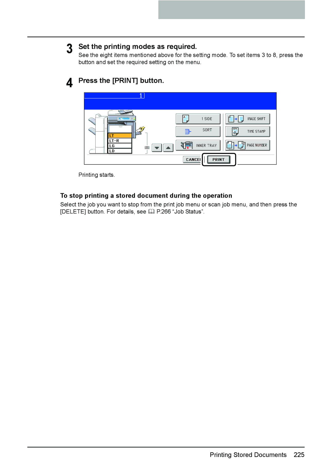 Toshiba 3510C manual Set the printing modes as required 