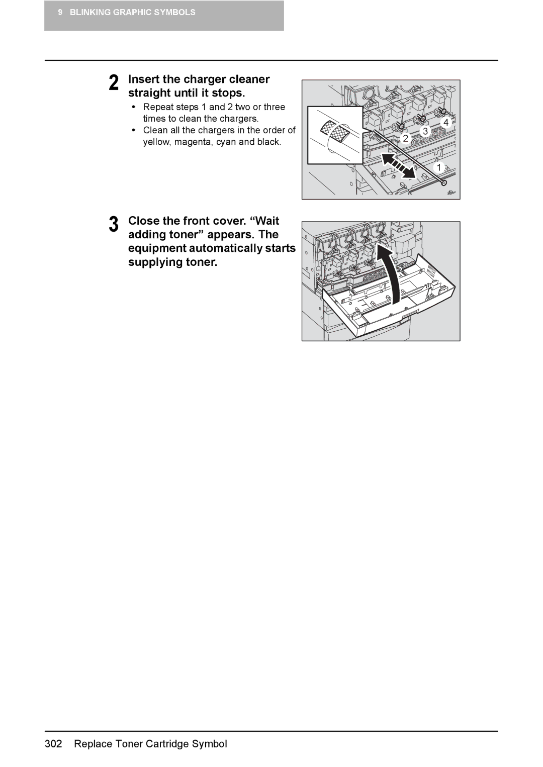 Toshiba 3510C manual Insert the charger cleaner straight until it stops 