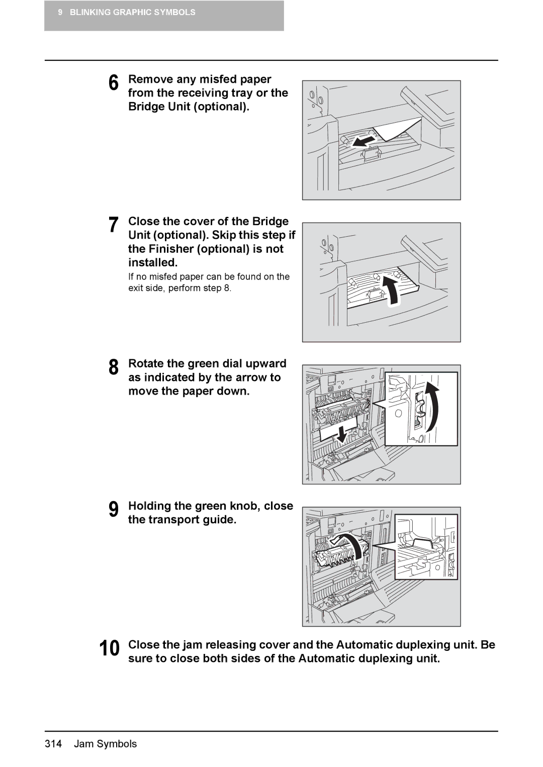 Toshiba 3510C manual Jam Symbols 