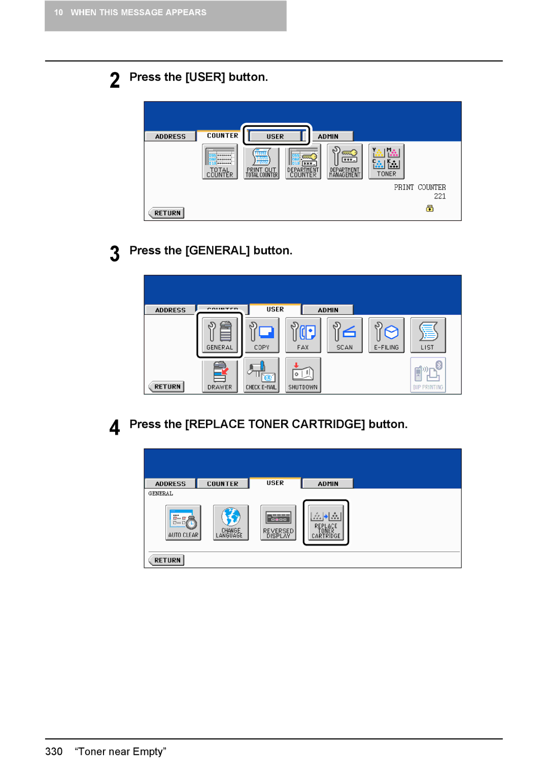 Toshiba 3510C manual When this Message Appears 