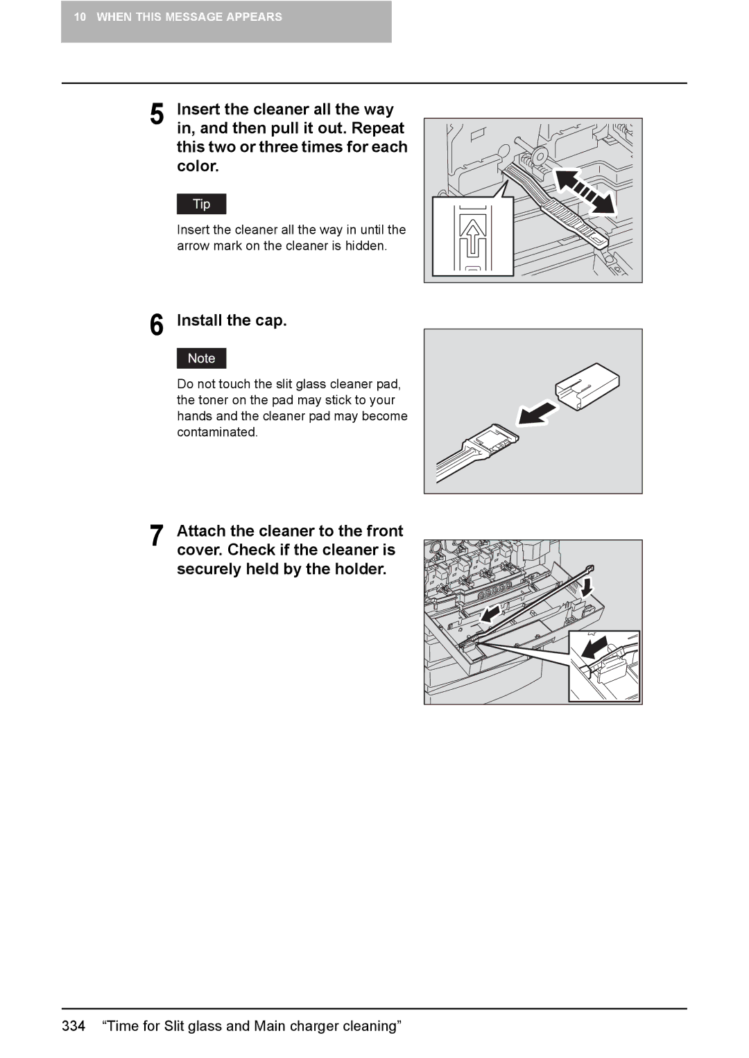 Toshiba 3510C manual Install the cap 