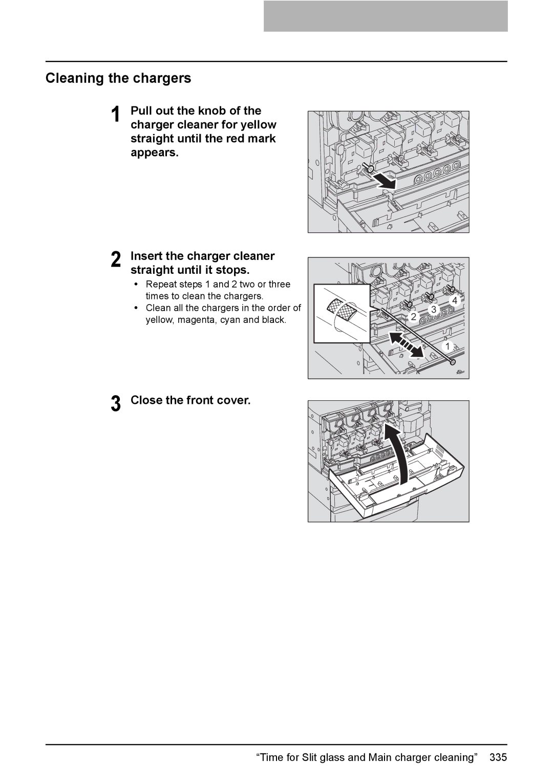 Toshiba 3510C manual Cleaning the chargers 