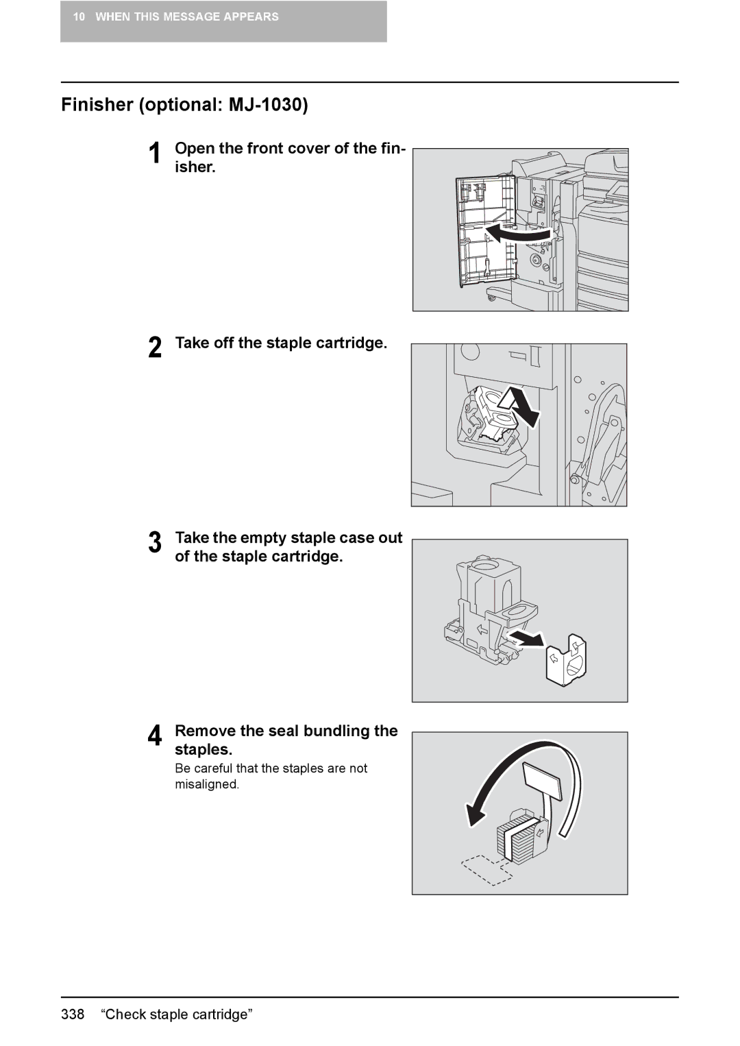 Toshiba 3510C manual Finisher optional MJ-1030 