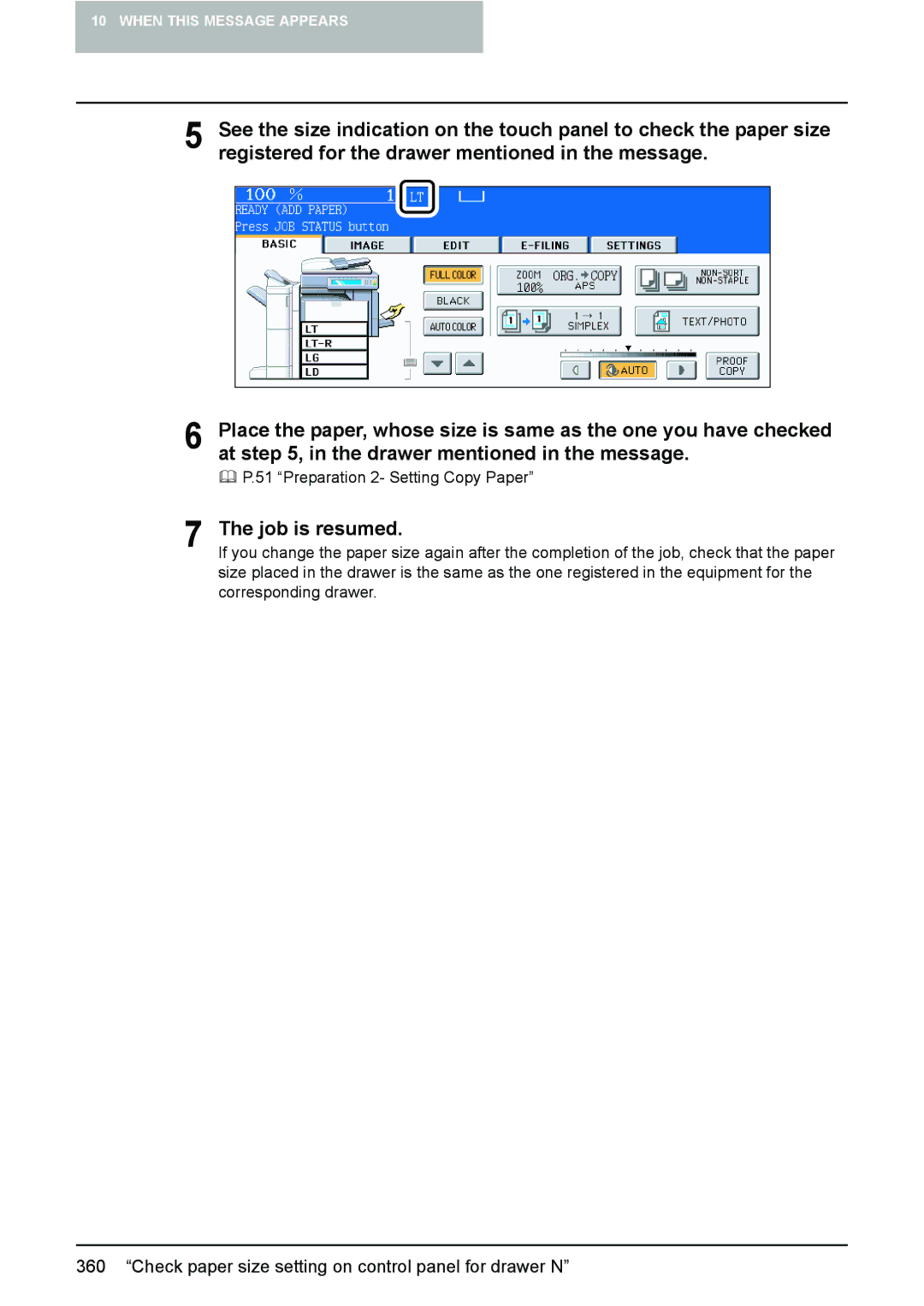 Toshiba 3510C manual Job is resumed 