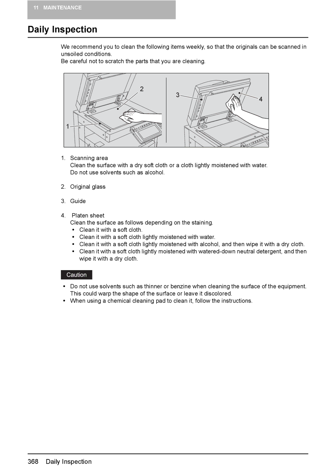 Toshiba 3510C manual Daily Inspection 