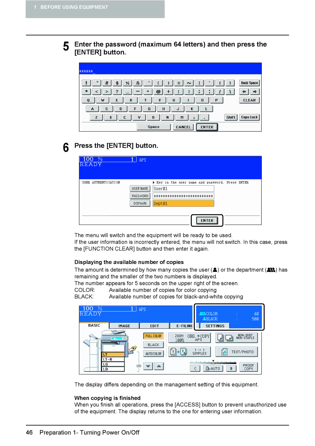 Toshiba 3510C manual Displaying the available number of copies, Black 