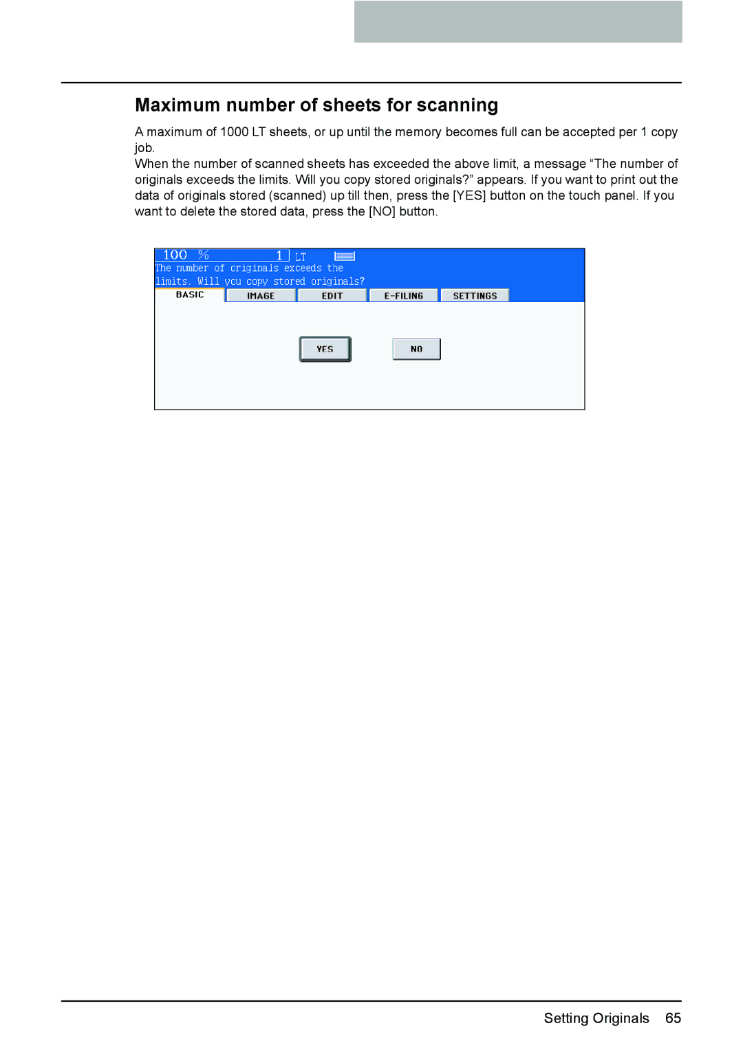 Toshiba 3510C manual Maximum number of sheets for scanning 