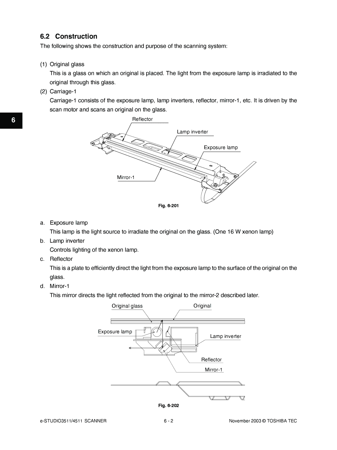 Toshiba 3511, 4511 manual Construction 