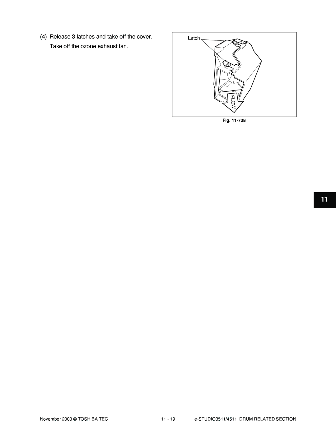 Toshiba 4511, 3511 manual Latch 