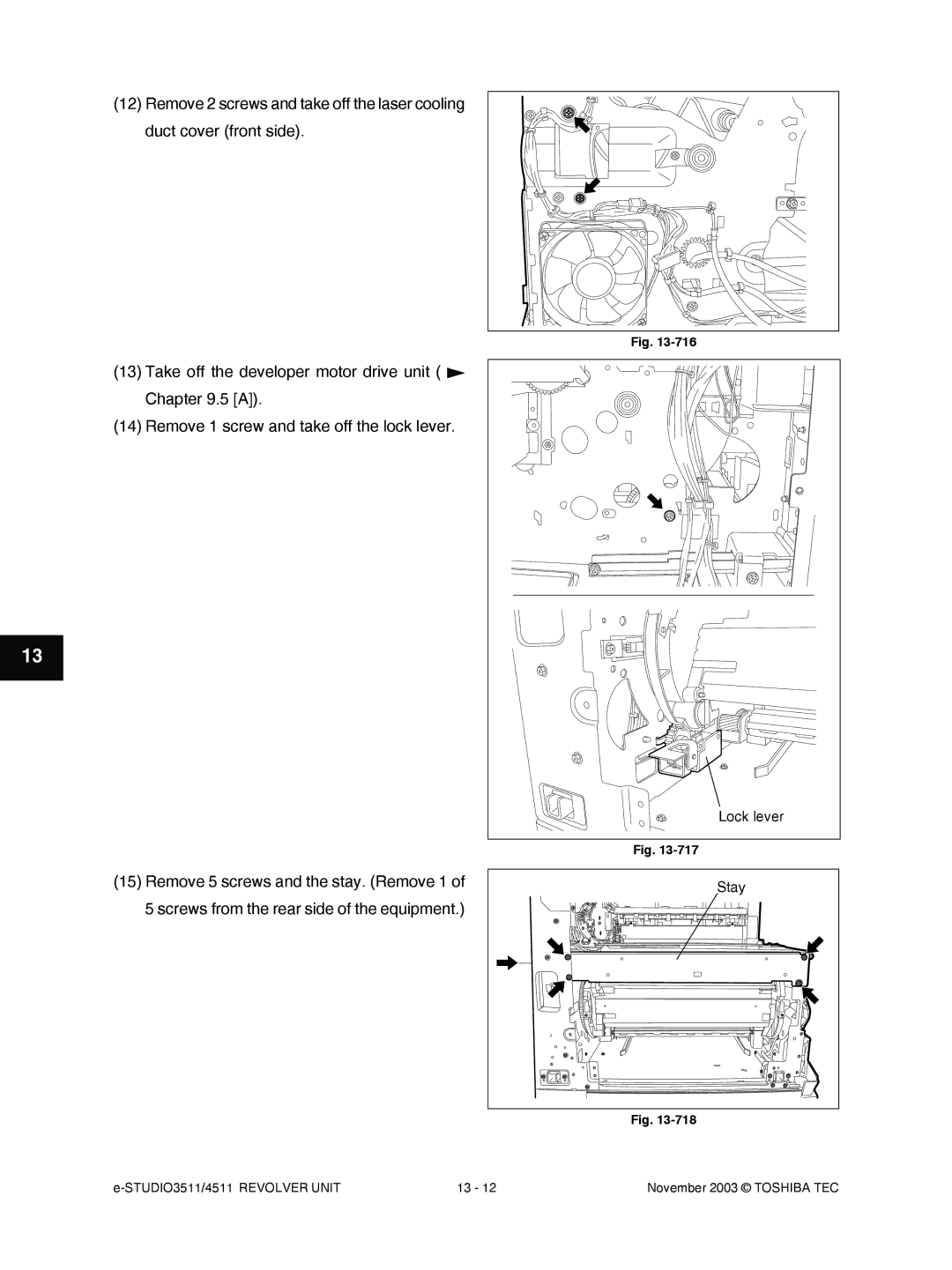 Toshiba 3511, 4511 manual Lock lever 