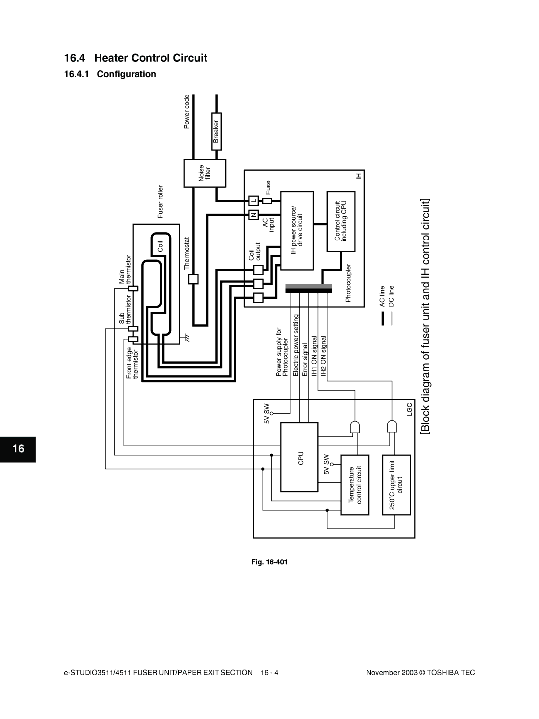 Toshiba 3511, 4511 manual Heater Control Circuit, Configuration 