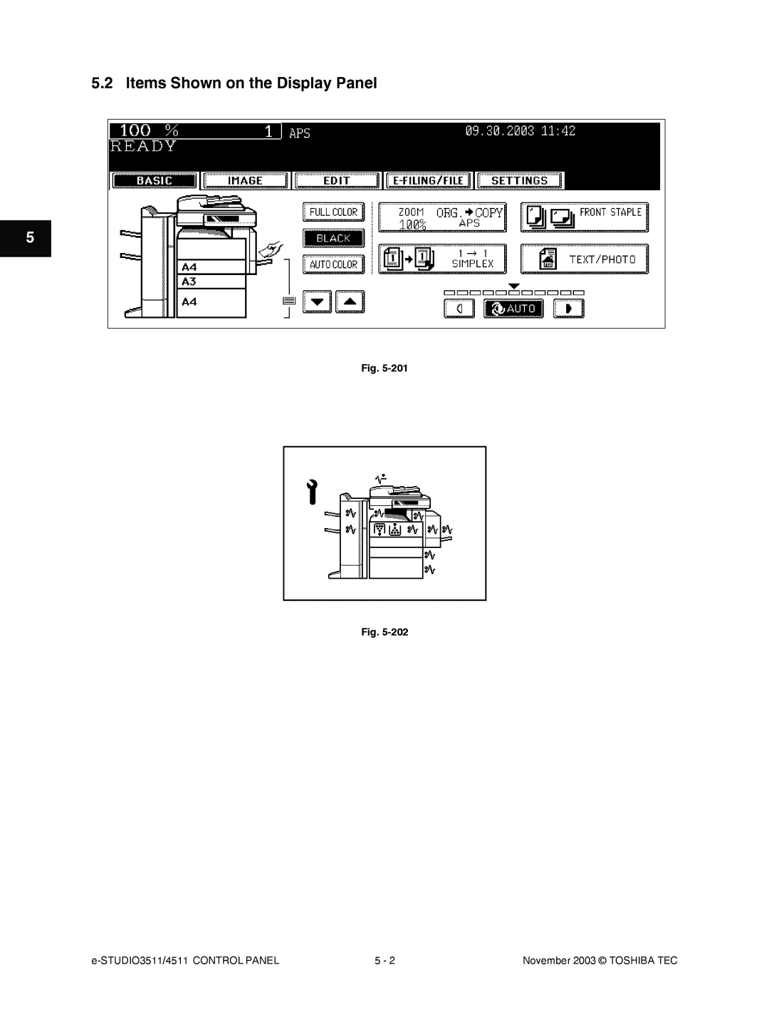 Toshiba 3511, 4511 manual Items Shown on the Display Panel 