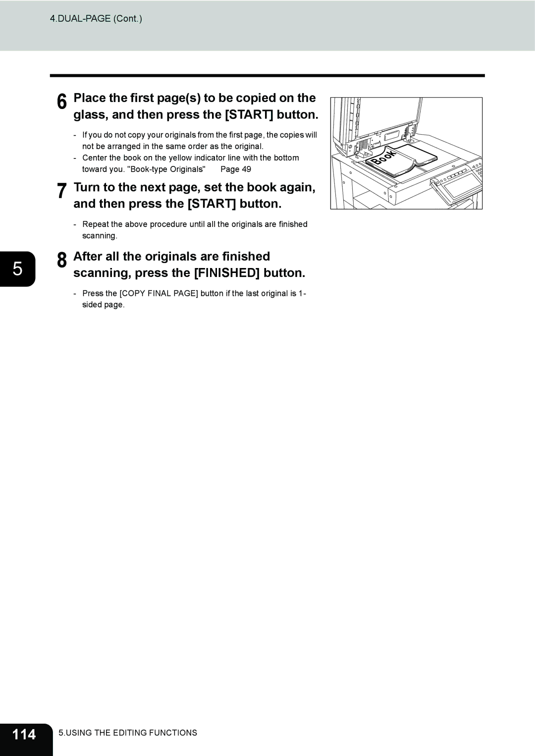 Toshiba 3511 manual 114, After all the originals are finished 